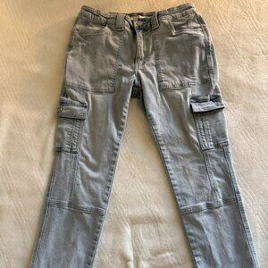 Kancan Jeans Women 9/28 Blue Felicity High Rise Slim Straight Leg Cargo Pants